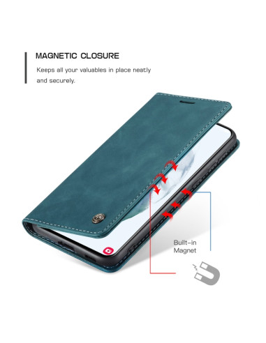 Cover Galaxy S21 5G Pelle Portafoglio Blu | Melacompro