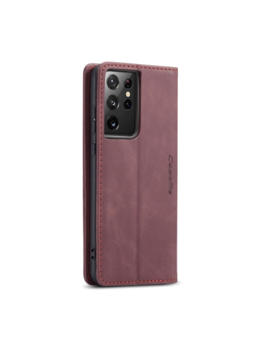 Cover Galaxy S21 Ultra 5G Pelle Nero Wine Rosso | Melacompro
