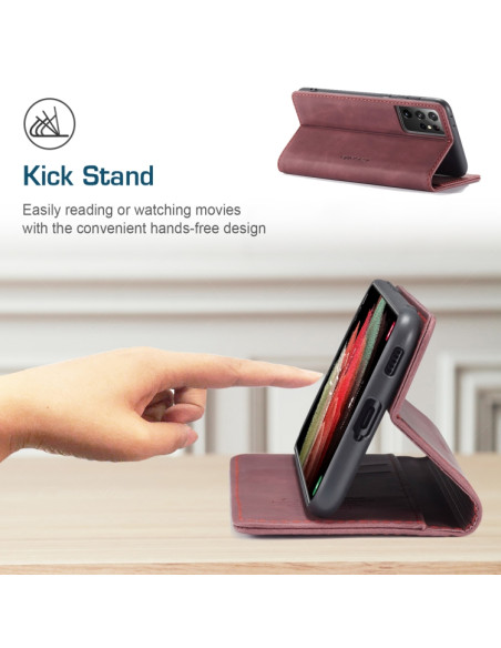 Cover Galaxy S21 Ultra 5G Pelle Nero Wine Rosso | Melacompro