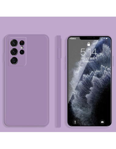 Cover Galaxy S21 Ultra 5G Silicone Bianco Viola | Melacompro