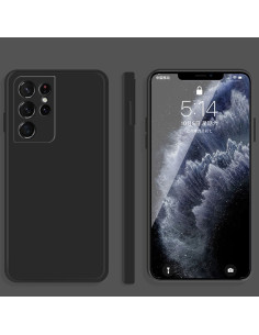 Cover Galaxy S21 Ultra Silicone Verde Scuro Antiurto Nero
