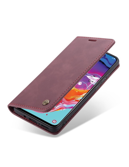 Cover Galaxy A70 Pelle Portafoglio Wine Rosso | Melacompro