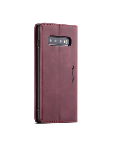 Cover Galaxy S10 Plus Pelle Portafoglio Wine Rosso | Melacompro