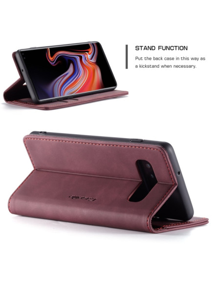 Cover Galaxy S10 Plus Pelle Portafoglio Wine Rosso | Melacompro