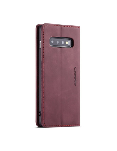 Cover Galaxy S10 Plus Pelle Portafoglio Wine Rosso | Melacompro