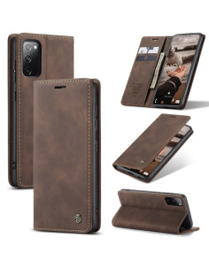 Cover Galaxy S20 FE Pelle Portafoglio Nero Coffee