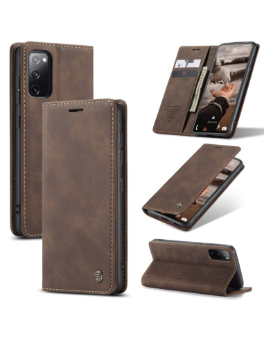 Cover Galaxy S20 FE Pelle Portafoglio Coffee | Melacompro