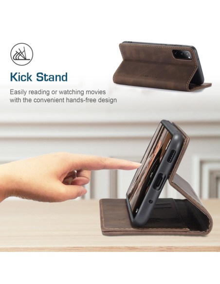 Cover Galaxy S20 FE Pelle Portafoglio Coffee | Melacompro