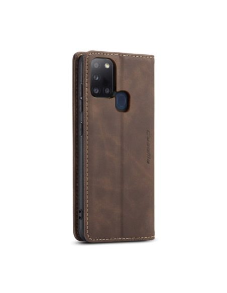 Cover Galaxy A21S Pelle Portafoglio Coffee | Melacompro