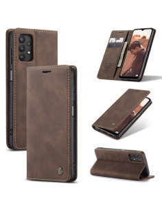 Cover Galaxy A32 5G Pelle Portafoglio Marrone Coffee