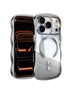 Cover iPhone 17 Pro PC Onde Argento MagSafe