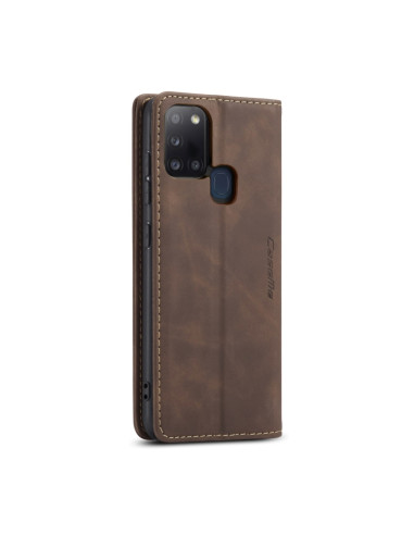 Cover Galaxy A21S Pelle Portafoglio Coffee | Melacompro