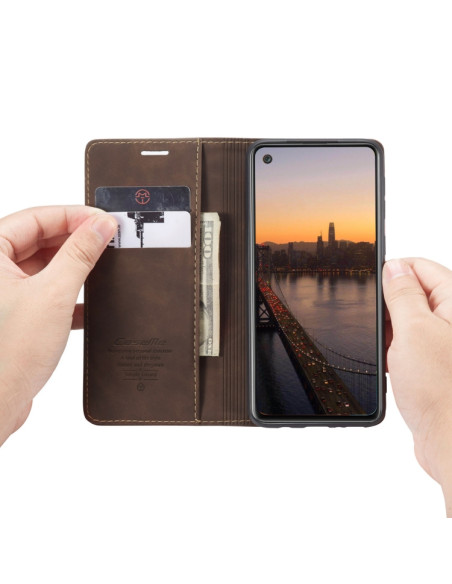 Cover Galaxy A21S Pelle Portafoglio Coffee | Melacompro