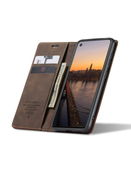 Cover Galaxy A21S Pelle Portafoglio Coffee | Melacompro