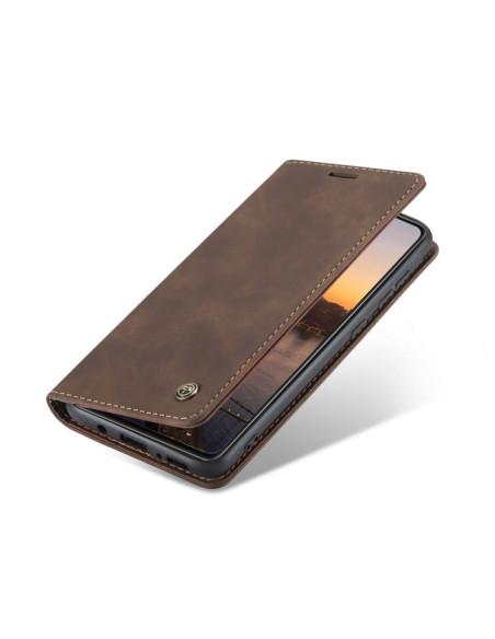 Cover Galaxy A21S Pelle Portafoglio Coffee | Melacompro