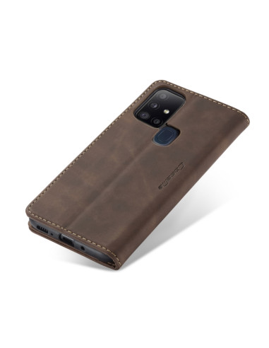 Cover Galaxy A21S Pelle Portafoglio Coffee | Melacompro