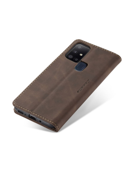 Cover Galaxy A21S Pelle Portafoglio Coffee | Melacompro