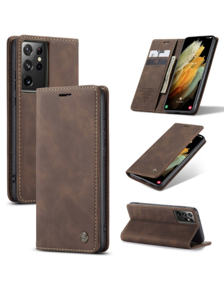 Cover Galaxy S21 Ultra 5G Pelle Nero Coffee | Melacompro