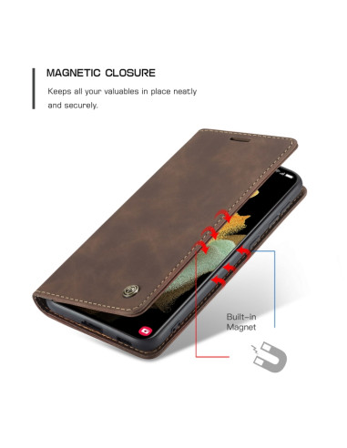 Cover Galaxy S21 Ultra 5G Pelle Nero Coffee | Melacompro