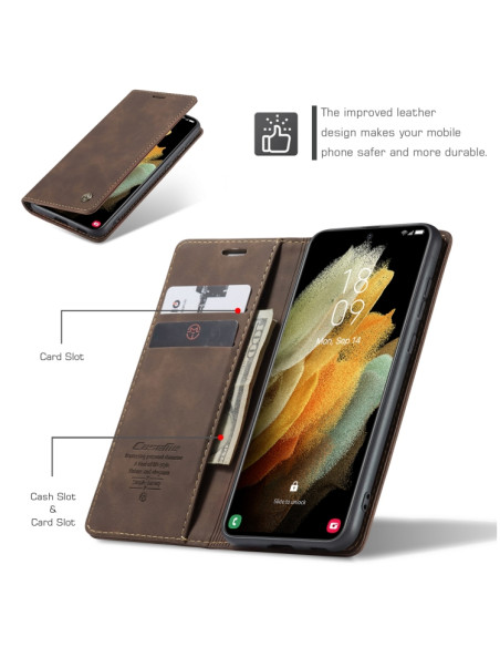 Cover Galaxy S21 Ultra 5G Pelle Nero Coffee | Melacompro