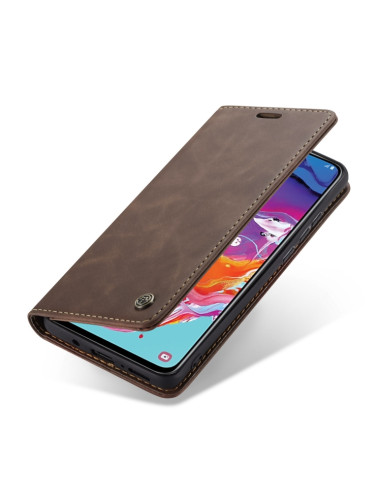 Cover Galaxy A70 Pelle Portafoglio Coffee | Melacompro