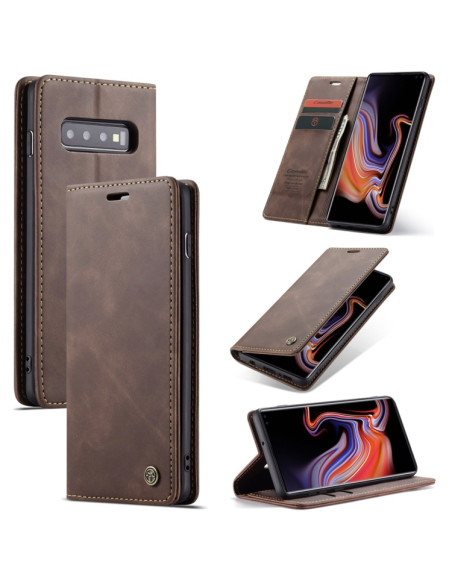 Cover Galaxy S10 Plus Pelle Portafoglio Coffee | Melacompro