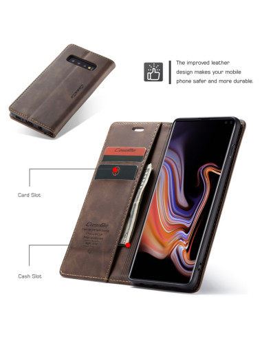 Cover Galaxy S10 Plus Pelle Portafoglio Coffee | Melacompro