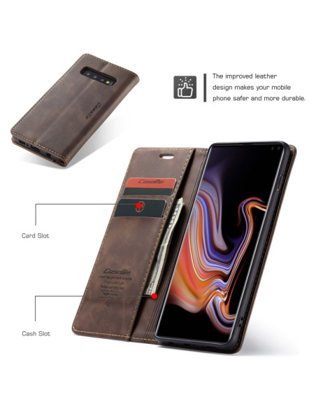 Cover Galaxy S10 Plus Pelle Portafoglio Coffee | Melacompro