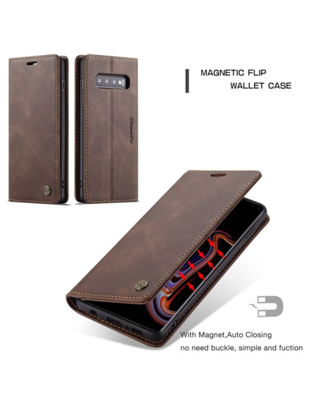 Cover Galaxy S10 Plus Pelle Portafoglio Coffee | Melacompro