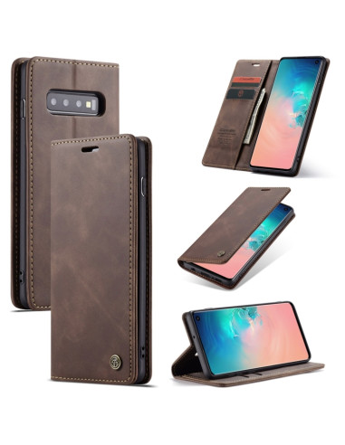 Cover Galaxy S10 Plus Pelle Portafoglio Coffee | Melacompro