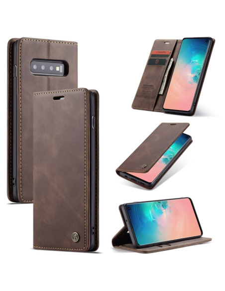 Cover Galaxy S10 Plus Pelle Portafoglio Coffee | Melacompro