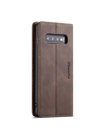 Cover Galaxy S10 Plus Pelle Portafoglio Coffee | Melacompro