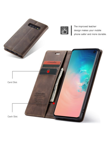 Cover Galaxy S10 Plus Pelle Portafoglio Coffee | Melacompro