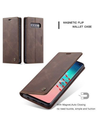 Cover Galaxy S10 Plus Pelle Portafoglio Coffee | Melacompro