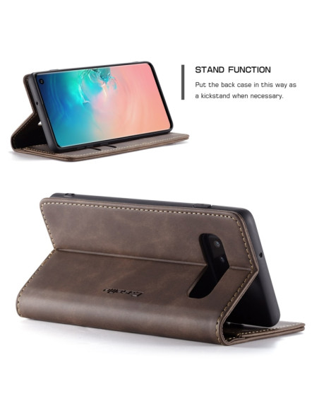 Cover Galaxy S10 Plus Pelle Portafoglio Coffee | Melacompro