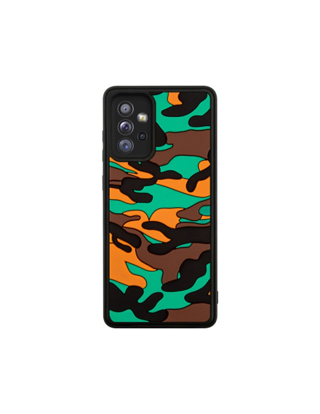 Cover Galaxy A72 Silicone Nuvole Mimetiche Arancione | Melacompro