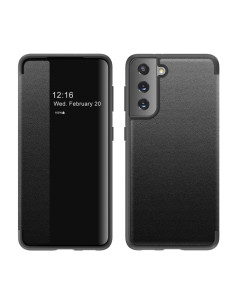 Cover Galaxy S21 5G Pelle PU Flip Magnetica Nero