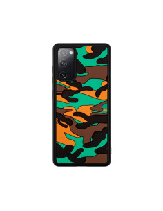Cover Galaxy S20 FE Silicone Antiurto Nuvole Mimetiche Arancione