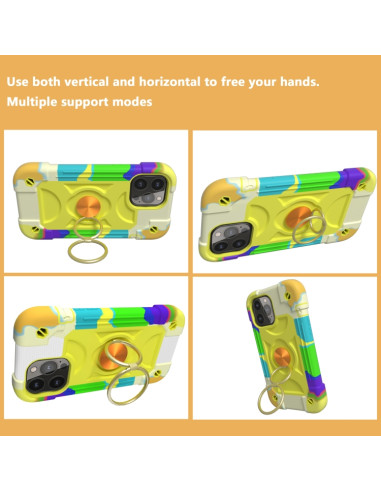 Cover iPhone 13 Pro Max Silicone Viola Colorful Giallo Verde | Melacompro