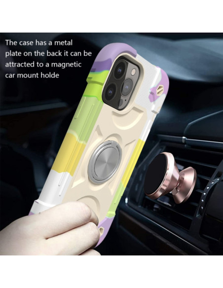 Cover iPhone 13 Pro Max Silicone Viola Colorful beige | Melacompro