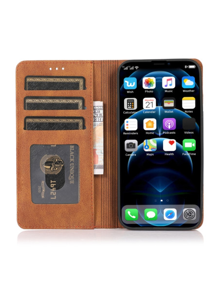 Cover iPhone 13 Pro PU Leather Flip Marrone | Melacompro