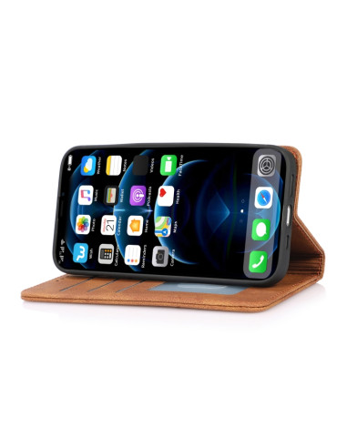 Cover iPhone 13 Pro PU Leather Flip Marrone | Melacompro