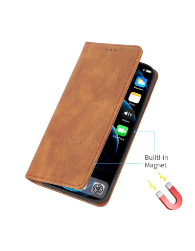 Cover iPhone 13 Pro PU Leather Flip Marrone | Melacompro