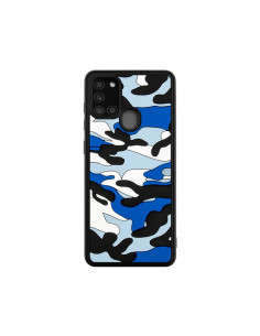 Cover Galaxy A21s Silicone Mimetico Nuvole Arancione Blu