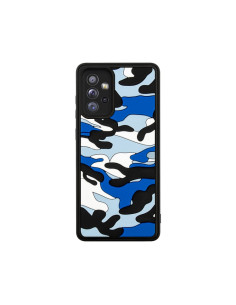 Cover Galaxy A72 Silicone Nuvole Mimetiche Arancione Blu