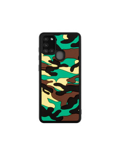 Cover Galaxy A21s Silicone Mimetico Nuvole Arancione Verde