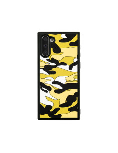 Cover Galaxy Note 10 Silicone Nuvole Mimetiche Blu Giallo
