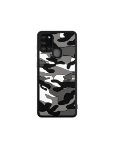 Cover Galaxy A21s Silicone Mimetico Nuvole Arancione Nero