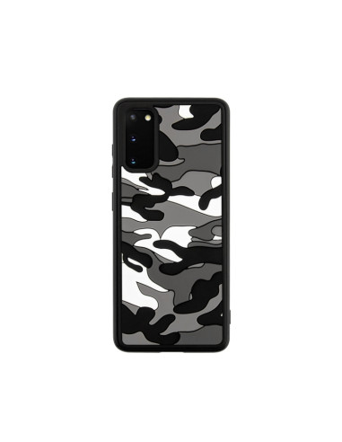 Cover Galaxy S20 Silicone Mimetico Arancione Nero | Melacompro