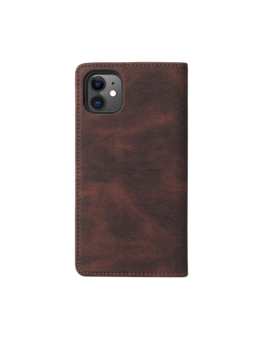 Cover iPhone 11 Pelle PU Marrone Libro | Melacompro